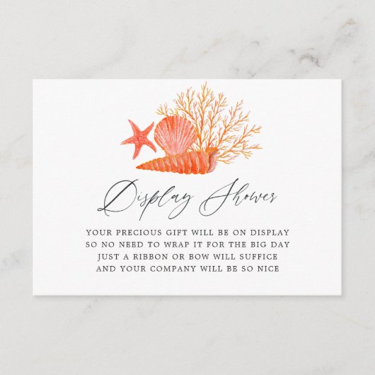 Living Coral Beach Brautparty Display Dusche Begleitkarte (Vorderseite)