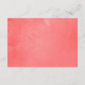 Living Coral Beach Brautparty Display Dusche Begleitkarte (Rückseite)