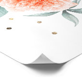 Living Coral Dusty Blue Flora Hochzeit Begrüßungsz Poster (Ecke)