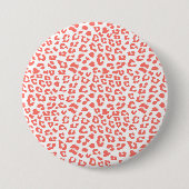Living Coral Leopard Print Button (Vorderseite)