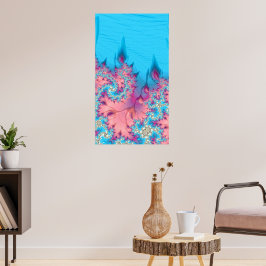 Living Coral Reef Fraktal Ozean Abstrakt Poster