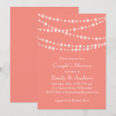Living Coral Twinkle Lights Dusche Einladung (Vorne/Hinten)