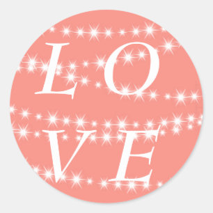 Living Coral Twinkle Lights LIEBE Sticker