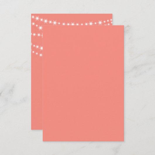 Living Coral Twinkle Lights UAWG RSVP Karte (Vorne/Hinten)