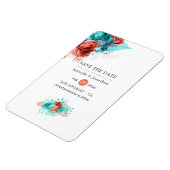 Living Coral und Türkis Wedding Save the Date Magnet (Linke Seite)