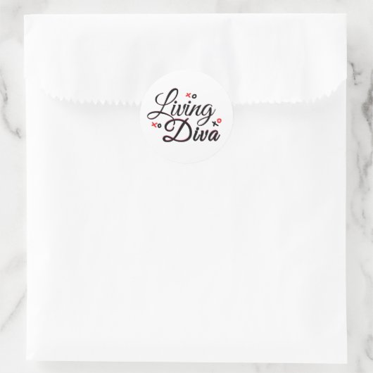 Living Diva Classic Round Stickers (Tasche)