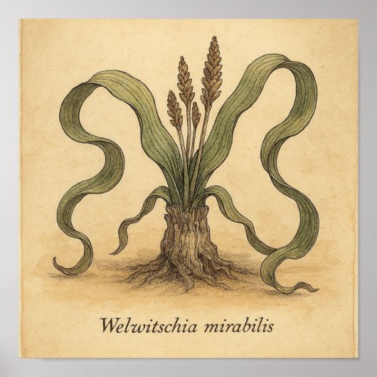 Living Fossil Beauty - Wüste Botanisches Poster Ku (Vorne)