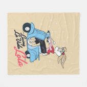 Living La Vida Lola Scooter Grafik Fleecedecke (Vorderseite (Horizontal))