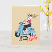 Living La Vida Lola Scooter Grafik Karte (Gelbe Blume)