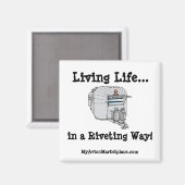 Living Life....Vintage Aluminum Trailer_frontview  Magnet (Vorderseite/Rückseite)