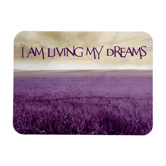 "Living my Dreams" Motivation Affirmation flexibel Magnet (Horizontal)