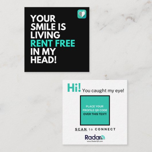 LIVING RENT KOSTENLOS QUADRATISCHE VISITENKARTE (Vorne/Hinten)