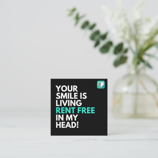 LIVING RENT KOSTENLOS QUADRATISCHE VISITENKARTE (Stehend Vorderseite)