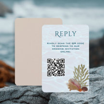 Living Seas QR-Code Hochzeitsantwortkarte