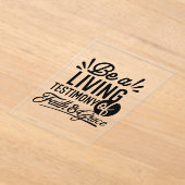 Living Testimony Bible Quote Christian Motivation Acryleinladungen (Ablage )