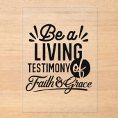 Living Testimony Bible Quote Christian Motivation Acryleinladungen (Vorderseite)