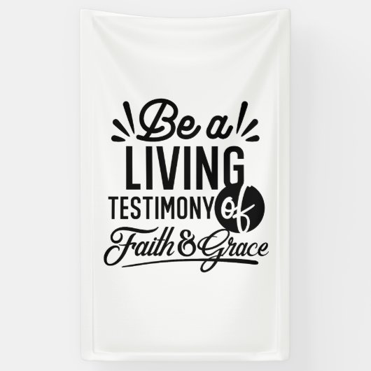 Living Testimony Bible Quote Christian Motivation Banner (Vertikal)