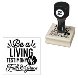 Living Testimony Bible Quote Christian Motivation Gummistempel