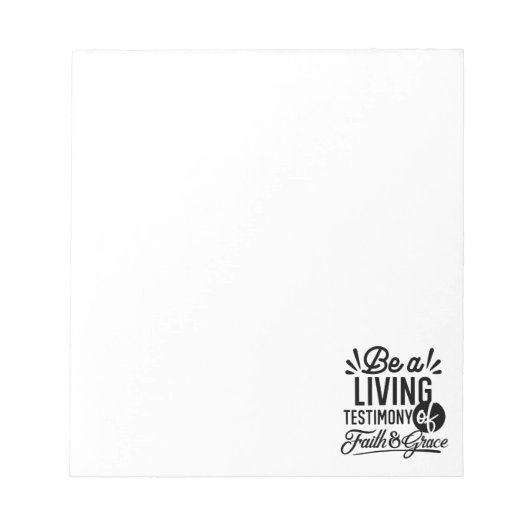 Living Testimony Bible Quote Christian Motivation Notizblock (Vorderseite)