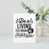 Living Testimony Bible Quote Christian Motivation Postkarte (Stehend Vorderseite)