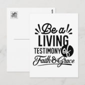 Living Testimony Bible Quote Christian Motivation Postkarte (Vorne/Hinten)