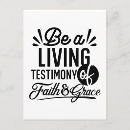 Living Testimony Bible Quote Christian Motivation Postkarte