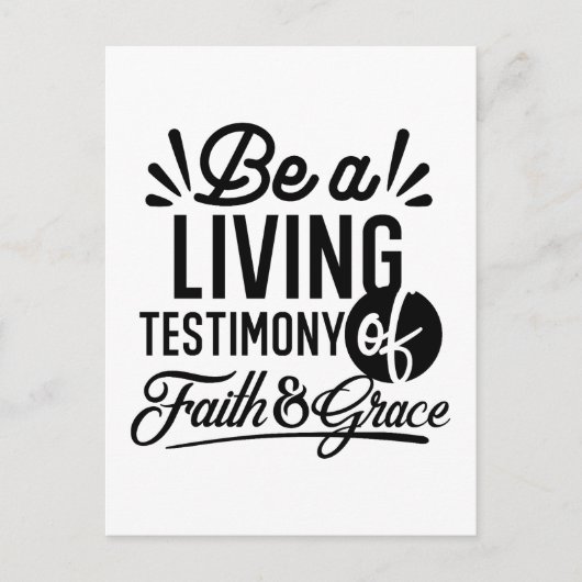 Living Testimony Bible Quote Christian Motivation Postkarte (Vorderseite)