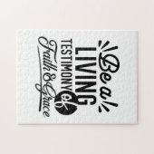 Living Testimony Bible Quote Christian Motivation Puzzle (Horizontal)