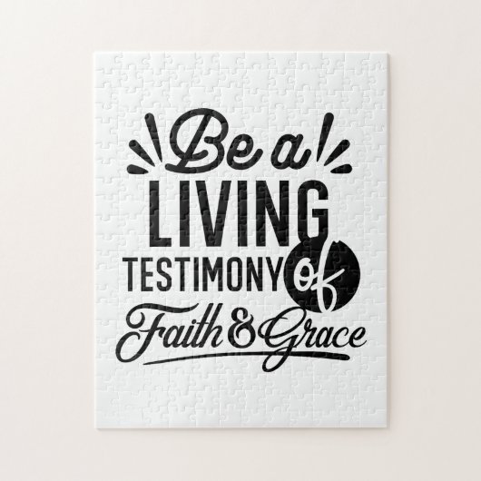 Living Testimony Bible Quote Christian Motivation Puzzle (Vertikal)