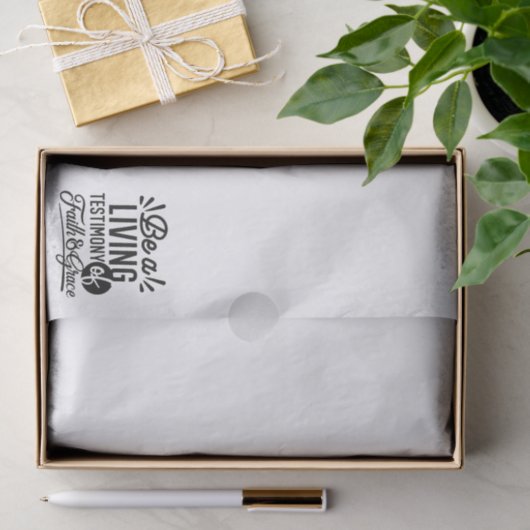 Living Testimony Bible Quote Christian Motivation Seidenpapier (Geschenk)