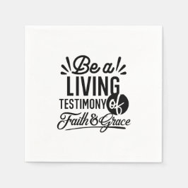 Living Testimony Bible Quote Christian Motivation Serviette