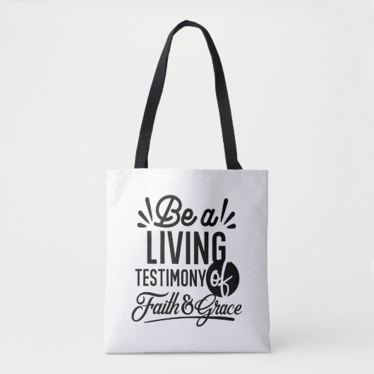 Living Testimony Bible Quote Christian Motivation Tasche (Vorderseite)