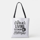 Living Testimony Bible Quote Christian Motivation Tasche (Rückseite)