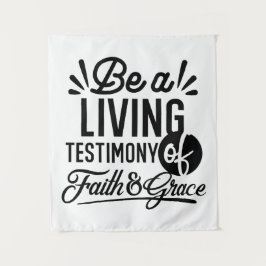 Living Testimony Bible Quote Christian Motivation Wandteppich