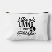 Living Testimony Bible Quote Christian Motivation Zubehörtasche (Vorderseite)