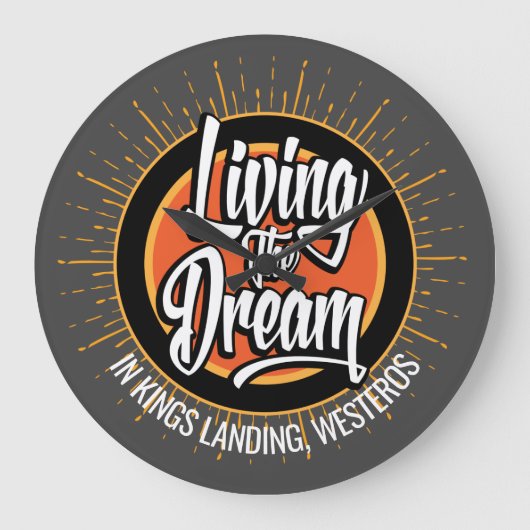 Living the Dream Große Wanduhr (Vorderseite)