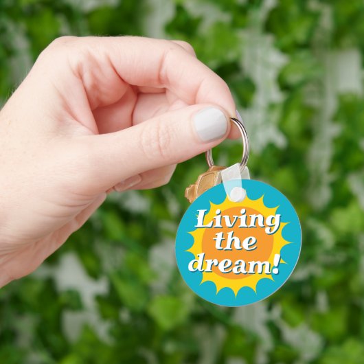 Living the dream keychain with sunny logo schlüsselanhänger (Hand)