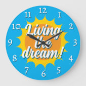 Living the dream wall clock with sunny dial große wanduhr (Vorderseite)