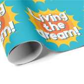 Living the dream wrapping paper for retired one geschenkpapier (Rolleneckpunkt)