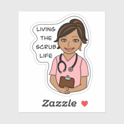 Living the Scrub Life Medical Professional Humor Aufkleber (Blatt)
