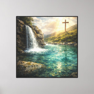 Living Water Christliche Wandkunst Leinwanddruck