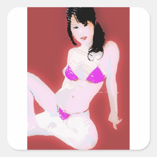 LivingDoll1 Quadratischer Aufkleber (Vorderseite)