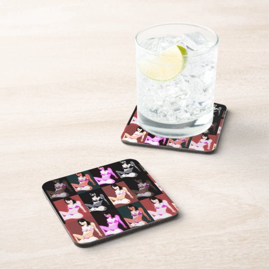 LivingDoll 7 Collage Getränkeuntersetzer (Rechte Seite)