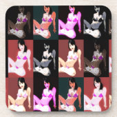 LivingDoll 7 Collage Getränkeuntersetzer (Vorderseite)