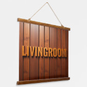 LIVINGROOM Wall Tapestry Wandteppich Mit Holzrahmen (Gewinkelt)