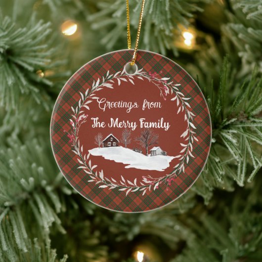 Livingston Ancient Original Scottish Tartan Keramik Ornament (Baum)