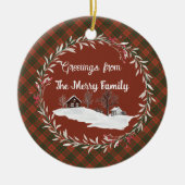 Livingston Ancient Original Scottish Tartan Keramik Ornament (Vorne)