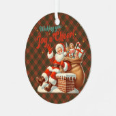 Livingston Ancient Scottish Tartan Christmas Ornament Aus Metall (Vorderseite links)