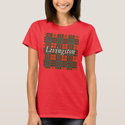 Livingston-Clan karierter schottischer Tartan T-Shirt (Vorderseite)