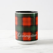 Livingston-Clan karierter schottischer Tartan Zweifarbige Tasse (Mittel)